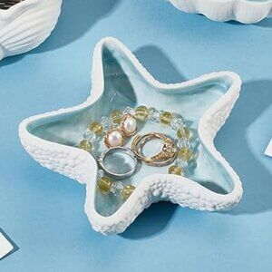 Starfish ceramic jewelry tray